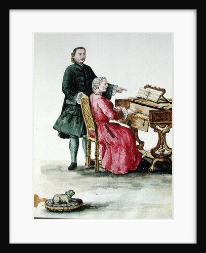 A Singer at the Clavichord with her Teacher by Jan van Grevenbroeck