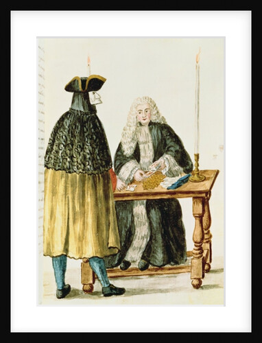 A Magistrate Playing Cards with a Masked Man by Jan van Grevenbroeck
