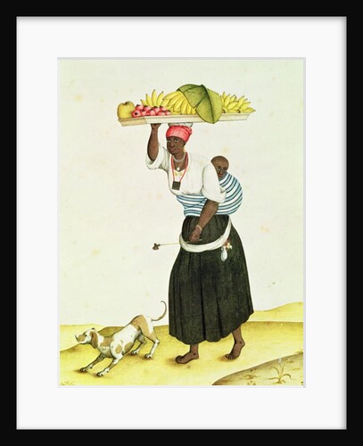 A Woman Carrying a Tray of Fruit on her Head by Carlos Juliao