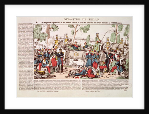Napoleon III arrives at Sedan and surrenders 80,000 French soldiers to the Prussian army, 1st September 1870 by French School
