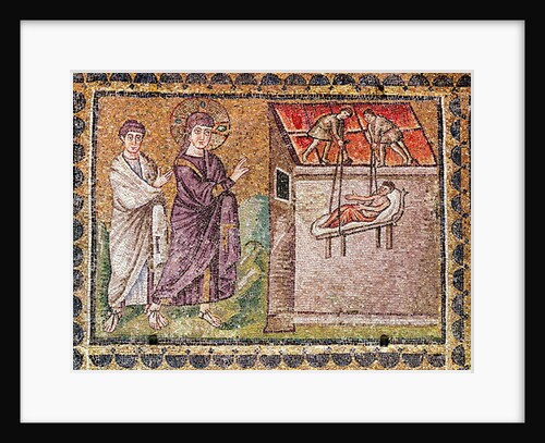 The Paralytic of Capharnaum is Lowered from the Roof by Byzantine School