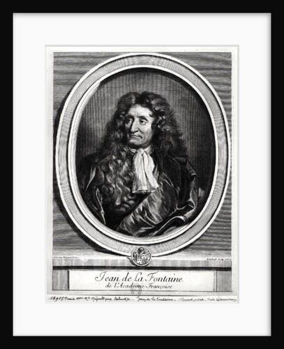 Jean de La Fontaine engraved by Gerard Edelinck by Hyacinthe Rigaud (after)