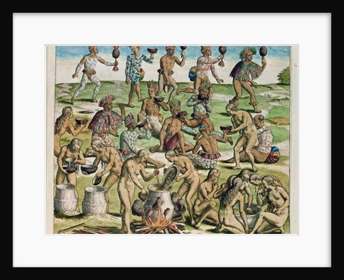 Women preparing potion by Theodor de Bry