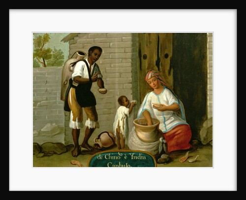 A Chinese Man and his American Indian Wife by Mexican School