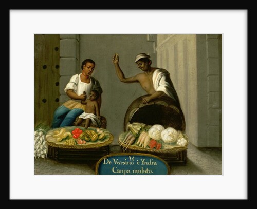 A Man from Varsino and his American Indian Wife by Mexican School