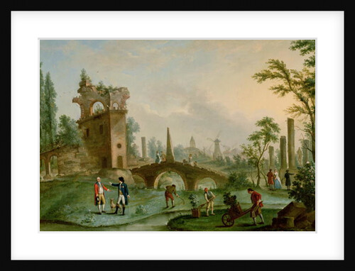 View of the Monceau park: Carmontelle handing the keys of the park to the Duc de Chartres by Louis Carrogis Carmontelle