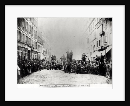 Barricade in the Rue de Flandre, during the Commune of Paris, 18th March 1871 by French Photographer