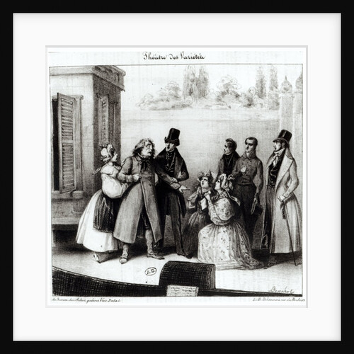 Performance of 'Le Pere Goriot' by Honore Balzac at the Theatre des Varietes, c.1840 by Frederic Bouchot