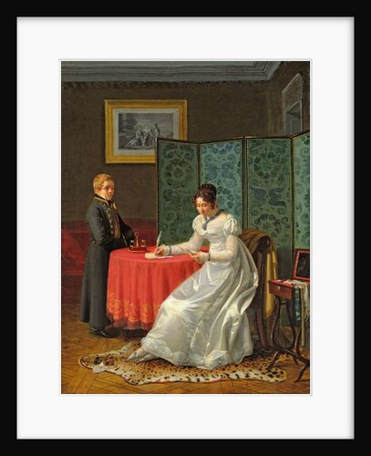 Woman Writing a Letter by Pierre Duval-Lecamus