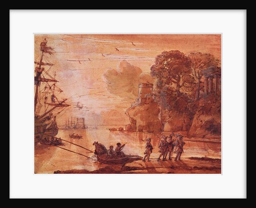 The Disembarkation of Warriors in a Port, possibly Aeneas in Latium, 1660-65 by Claude Lorrain