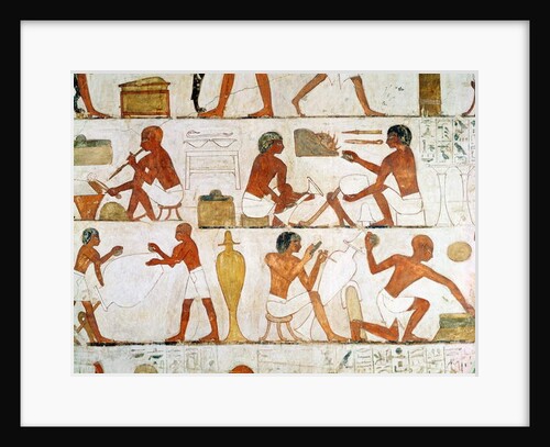 Engraving and polishing vases in gold and silver by Egyptian 18th Dynasty