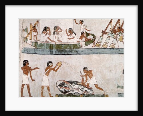 Sacrifice and purification of a bull, and a sailing ritual by Egyptian 18th Dynasty