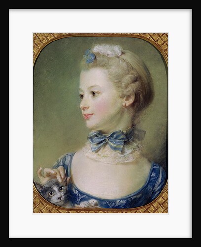 Young Girl with a Cat by Jean-Baptiste Perronneau