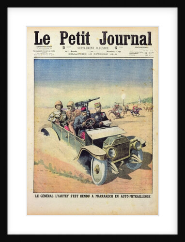 General Lyautey going to Marrakesh in an armoured car by French School