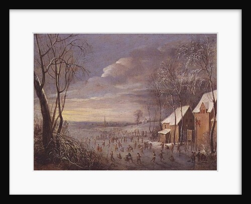 Skating Scene or, Snow Effect by Robert van den Hoecke