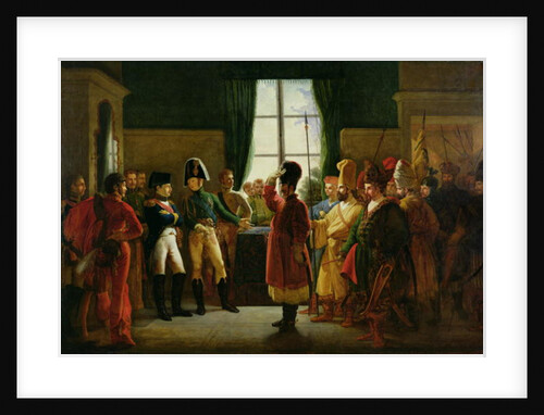 Alexander I Presenting the Kalmuks, Cossacks and Bashkirs to Napoleon I at Tilsit in July 1807, 1807-10 by Pierre-Nolasque Bergeret