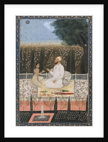 Couple on a Terrace in a Garden by Indian School