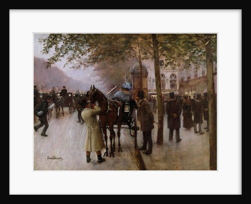 The Boulevards, Evening in Front of the Cafe Napolitain, late 19th century by Jean Beraud