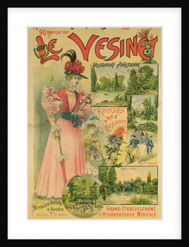 Poster for the Chemins de Fer de l'Ouest to Le Vesinet, c.1895-1900 by Albert Robida