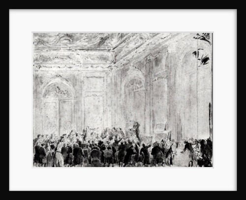 Scene with a Sale of Paintings by Gabriel de Saint-Aubin