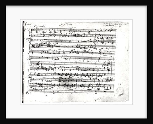 Ms.225 Sonate Premiere for violin and harpsichord in C major 1782 by Wolfgang Amadeus Mozart