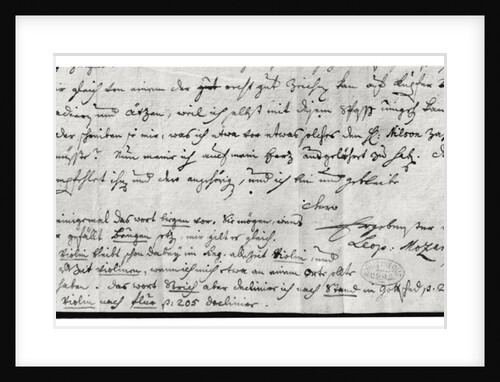 Letter from Leopold Mozart, 7th July 1755 by Leopold Mozart