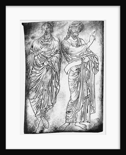 Facsimile copy of Ms Fr 19093 fol.28 Figures of two apostles or prophets by Villard de Honnecourt