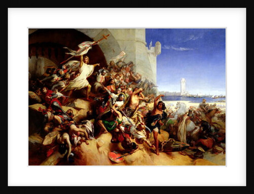 The Defence of Rhodes by Foulques de Villaret and the Knights of St. John of Jerusalem, against Sultan Osman I 1848 by Gustave or Gustaaf Wappers