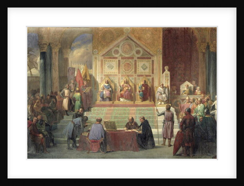 St. Louis King of France Receiving Robert Patriarch of Jerusalem, in Damietta in 1249, 1846 by Oscar Gue
