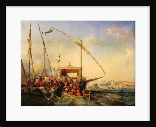Naval Battle of Imbre in 1346, 1842 by Eugene Modeste Edmond Lepoittevin