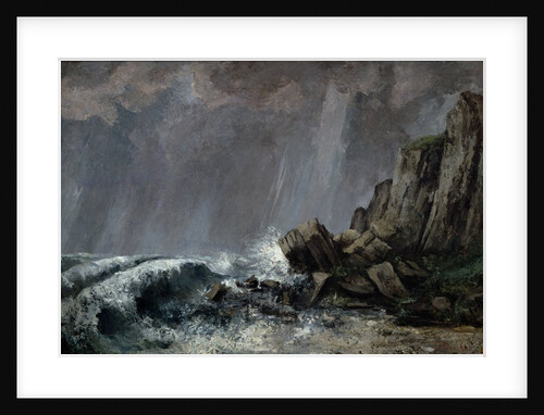 Downpour at Etretat by Gustave Courbet