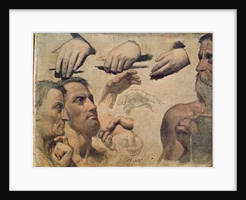 Study of Heads and Hands for the Apotheosis of Homer by Jean Auguste Dominique Ingres