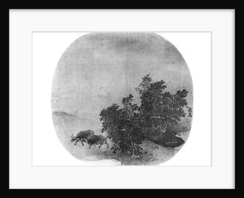 Landscape with water buffalo, Song Dynasty by School Chinese