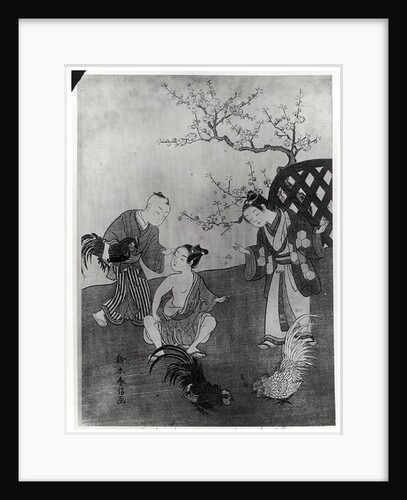 The Cockfight by Suzuki Harunobu