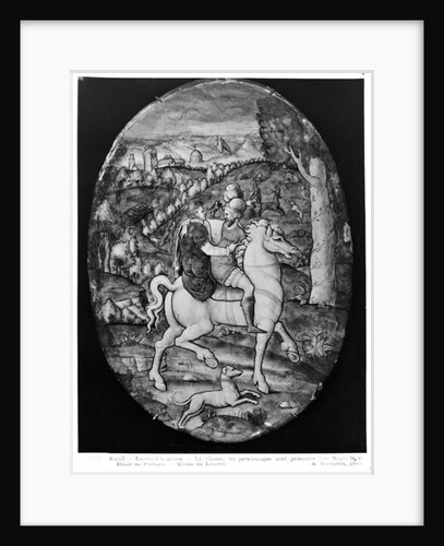 Hunting, portrait presumed to be Henri II and Diane de Poitiers by Leonard Limosin