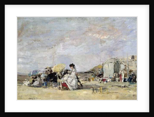 Woman in White on the Beach at Trouville, 1869 by Eugene Louis Boudin