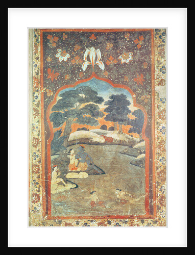 Krishna and Radha Beside a River, Pahari School by Indian School