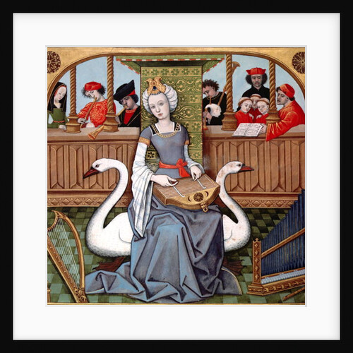 Allegory of Music, ms English 143 fol.65v from 'Le Livre des Chesses' by Evrart de Conty c.1500 by French School