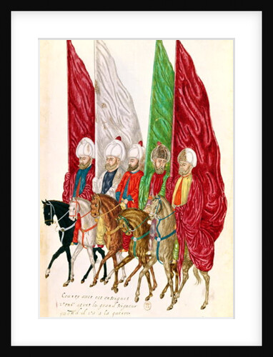 Fol.41 Men with Standards Following the Seigneur to War by School French