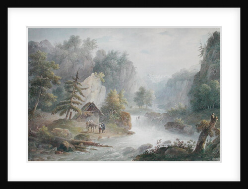 Mountainous Landscape with a Torrent, 1825 by Christian Brune