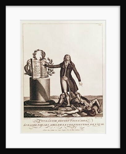 The Tyrant of the Revolution Crushed by the Supporters of the Constitution of An III engraved by Massol by Francois Maria Isidore Queverdo