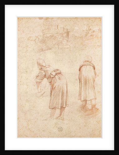 Washerwomen on the Banks of the Tiber and Studies of the Chateau Saint-Ange by Raphael