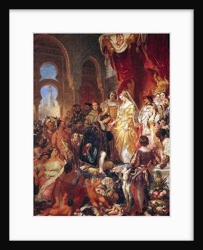 The Reception of Christopher Columbus by Ferdinand II of Aragon and Isabella of Castille by Eugene Deveria