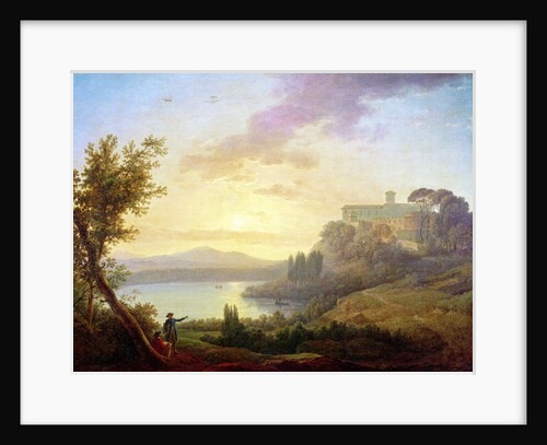 Italian Landscape, Setting Sun by Jean-Francois Hue