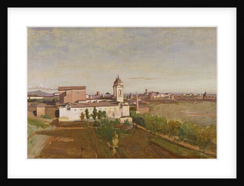 Trinita dei Monti from the Villa Medici, c.1830-34 by Jean Baptiste Camille Corot