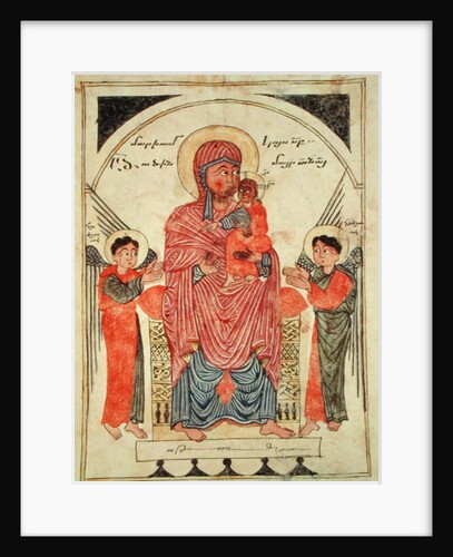 Ms 481 fol.8v Virgin and Child with Angels, from a Gospel by Guirages