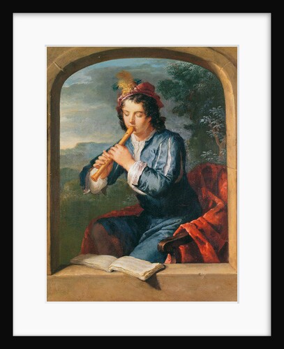 Young Man Playing the Flute by Gerard Hoet