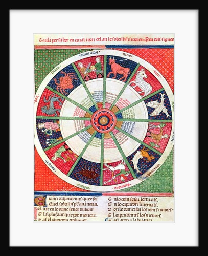 Fol.38r The Twelve Signs of the Zodiac and the Sun by Ermengaut Matfre