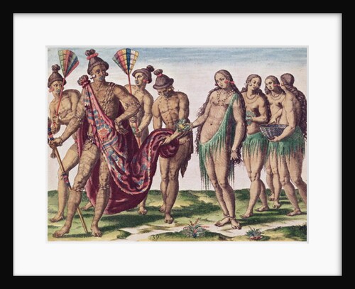 Chief Satouriona and his Wife go for a Walk by Jacques Le Moyne