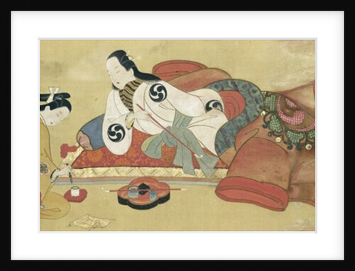 A Man Smoking and his Servant by Japanese School